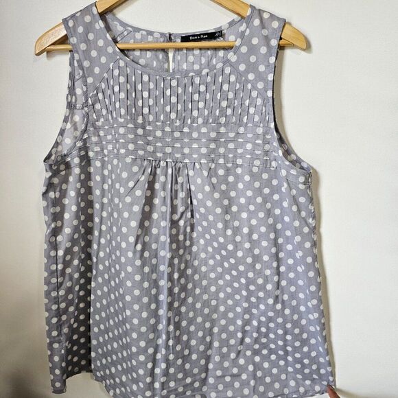 EUC DOE & RAE POLKA DOT TANK TOP SIZE LARGE - Picture 1 of 14